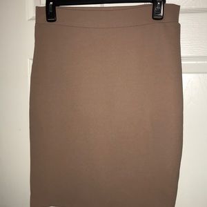 Tan pencil skirt